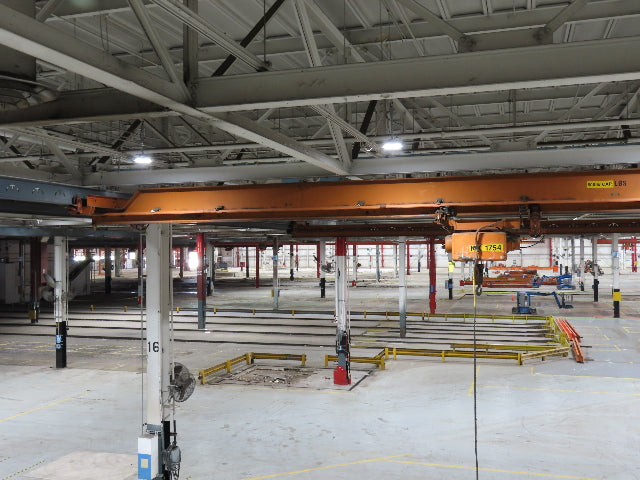 Cleveland Tramrail P&H 3 Ton Single Girder Underhung Bridge Crane 45' 10" Span