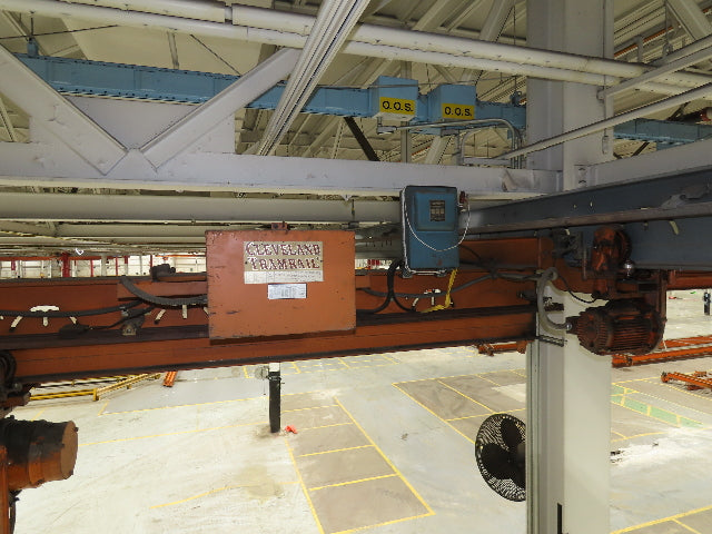 Cleveland Tramrail P&H 1 Ton Single Girder Underhung Bridge Crane 45' 10" Span