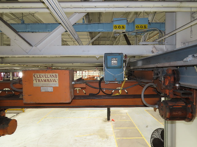 Cleveland Tramrail P&H 1 Ton Single Girder Underhung Bridge Crane 45' 10" Span