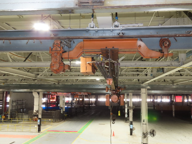 Cleveland Tramrail P&H 1 Ton Single Girder Underhung Bridge Crane 45' 10" Span