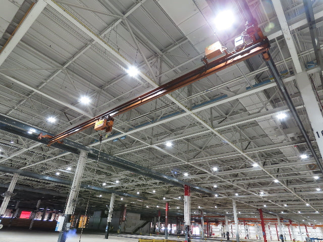 Cleveland Tramrail P&H 1 Ton Single Girder Underhung Bridge Crane 45' 10" Span