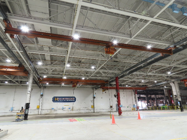 Cleveland Tramrail P&H 1 Ton Single Girder Underhung Bridge Crane 45' 10" Span