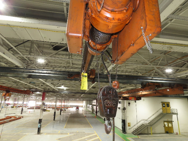 Cleveland Tramrail P&H 1 Ton Single Girder Underhung Bridge Crane 45' 10" Span