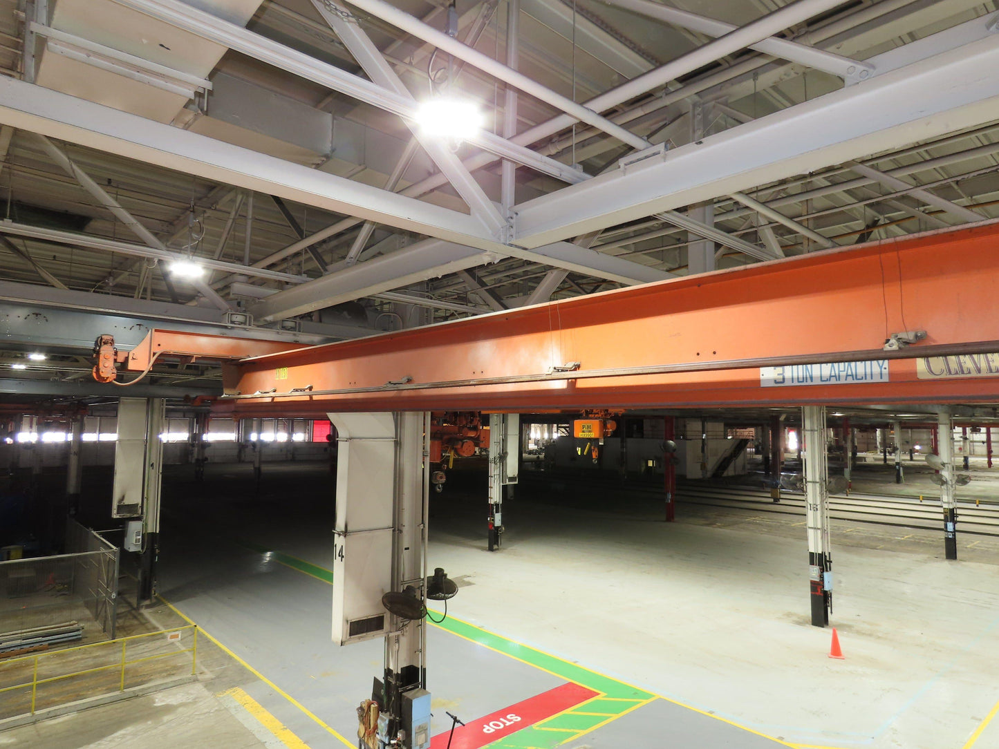 Cleveland Tramrail 3 Ton Underhung Bridge Crane 45' 10" Span Acco Wright Hoist