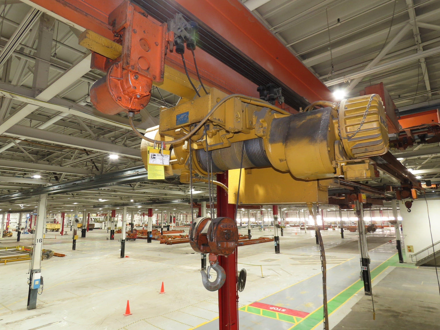 Cleveland Tramrail 3 Ton Underhung Bridge Crane 45' 10" Span Acco Wright Hoist
