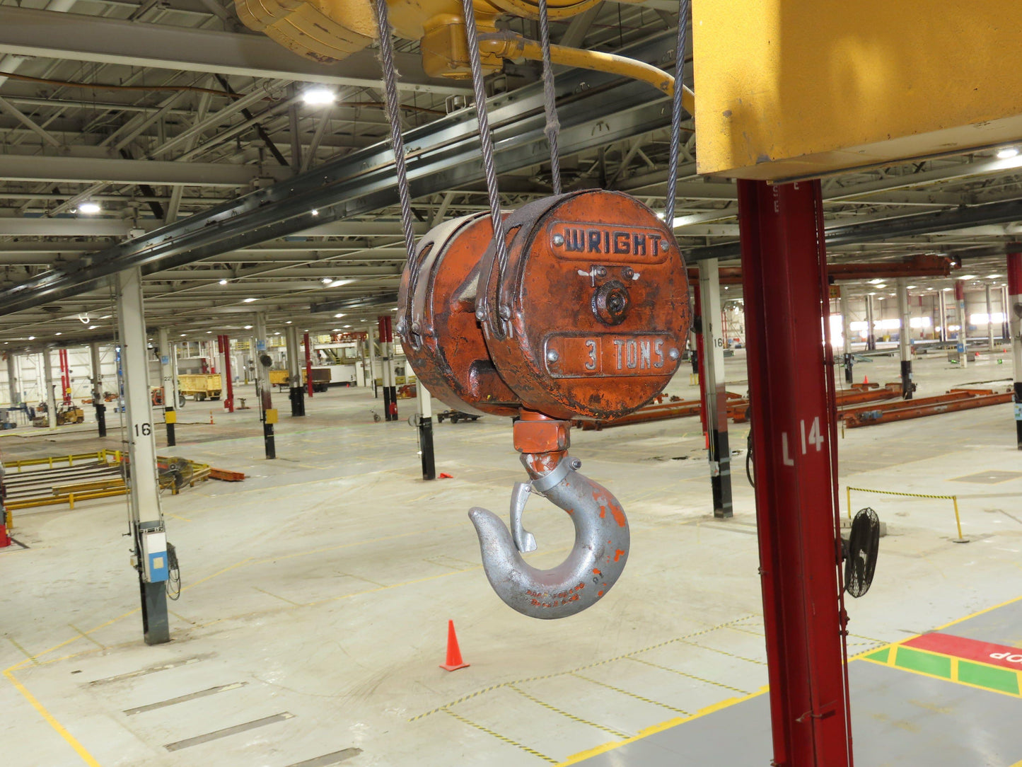 Cleveland Tramrail 3 Ton Underhung Bridge Crane 45' 10" Span Acco Wright Hoist