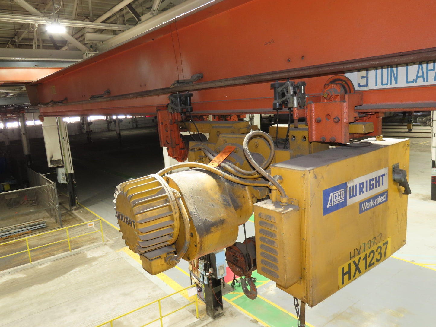 Cleveland Tramrail 3 Ton Underhung Bridge Crane 45' 10" Span Acco Wright Hoist