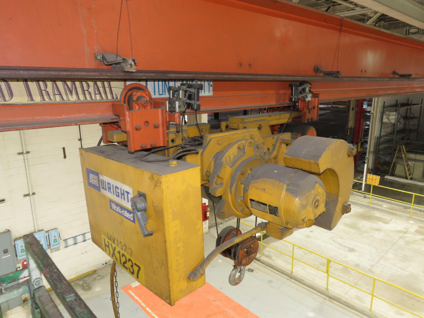 Cleveland Tramrail 3 Ton Underhung Bridge Crane 45' 10" Span Acco Wright Hoist