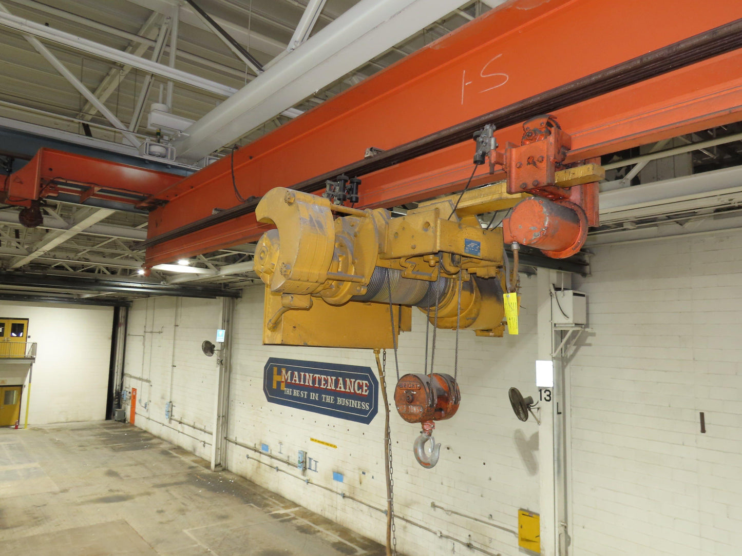 Cleveland Tramrail 3 Ton Underhung Bridge Crane 45' 10" Span Acco Wright Hoist