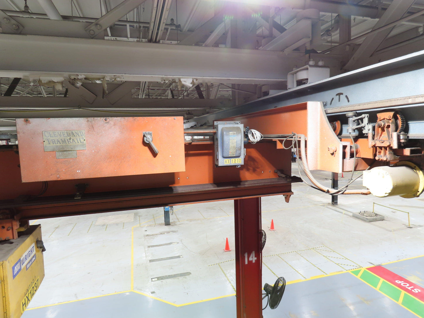 Cleveland Tramrail 3 Ton Underhung Bridge Crane 45' 10" Span Acco Wright Hoist