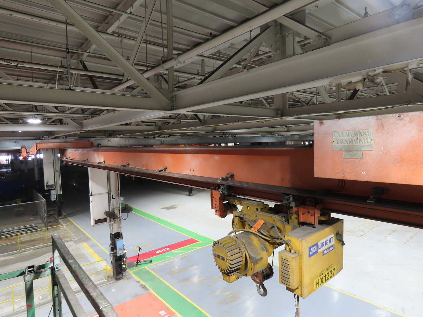 Cleveland Tramrail 3 Ton Underhung Bridge Crane 45' 10" Span Acco Wright Hoist