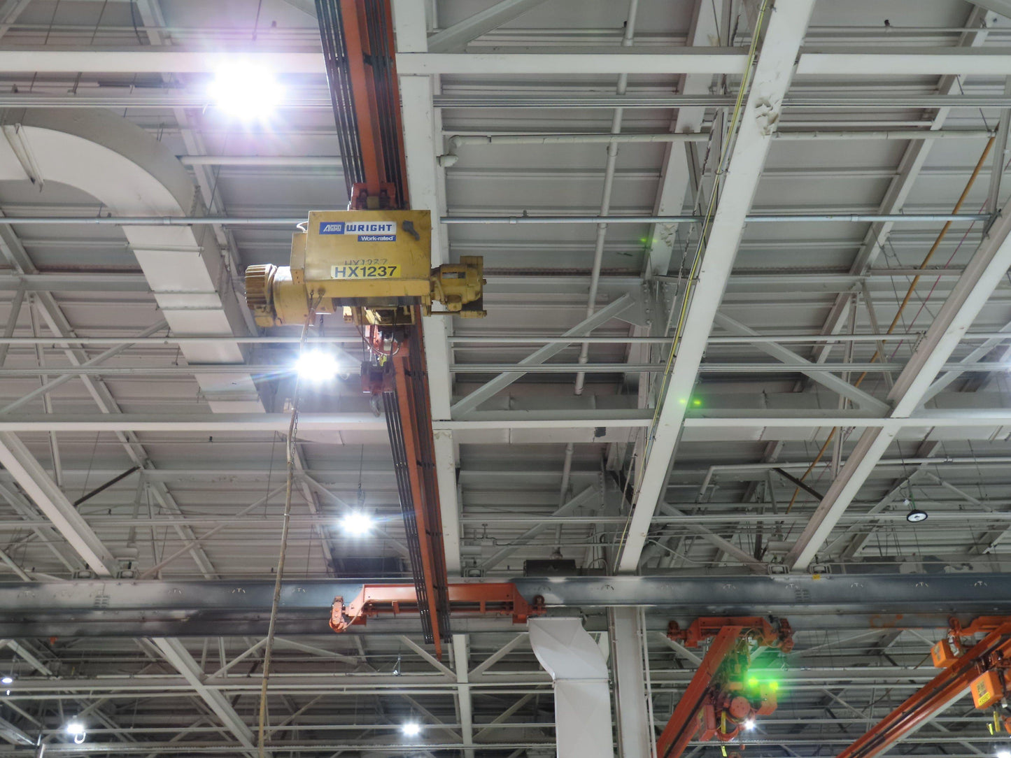 Cleveland Tramrail 3 Ton Underhung Bridge Crane 45' 10" Span Acco Wright Hoist