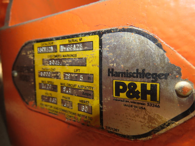 Cleveland Tramrail P&H 4 Ton Single Girder Underhung Bridge Crane 45' 10" Span