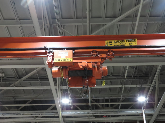 Cleveland Tramrail P&H 4 Ton Single Girder Underhung Bridge Crane 45' 10" Span