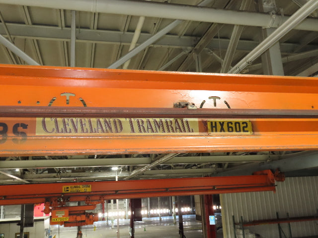Cleveland Tramrail P&H 1/2 Ton Single Girder Underhung Bridge Crane 45' 10" Span