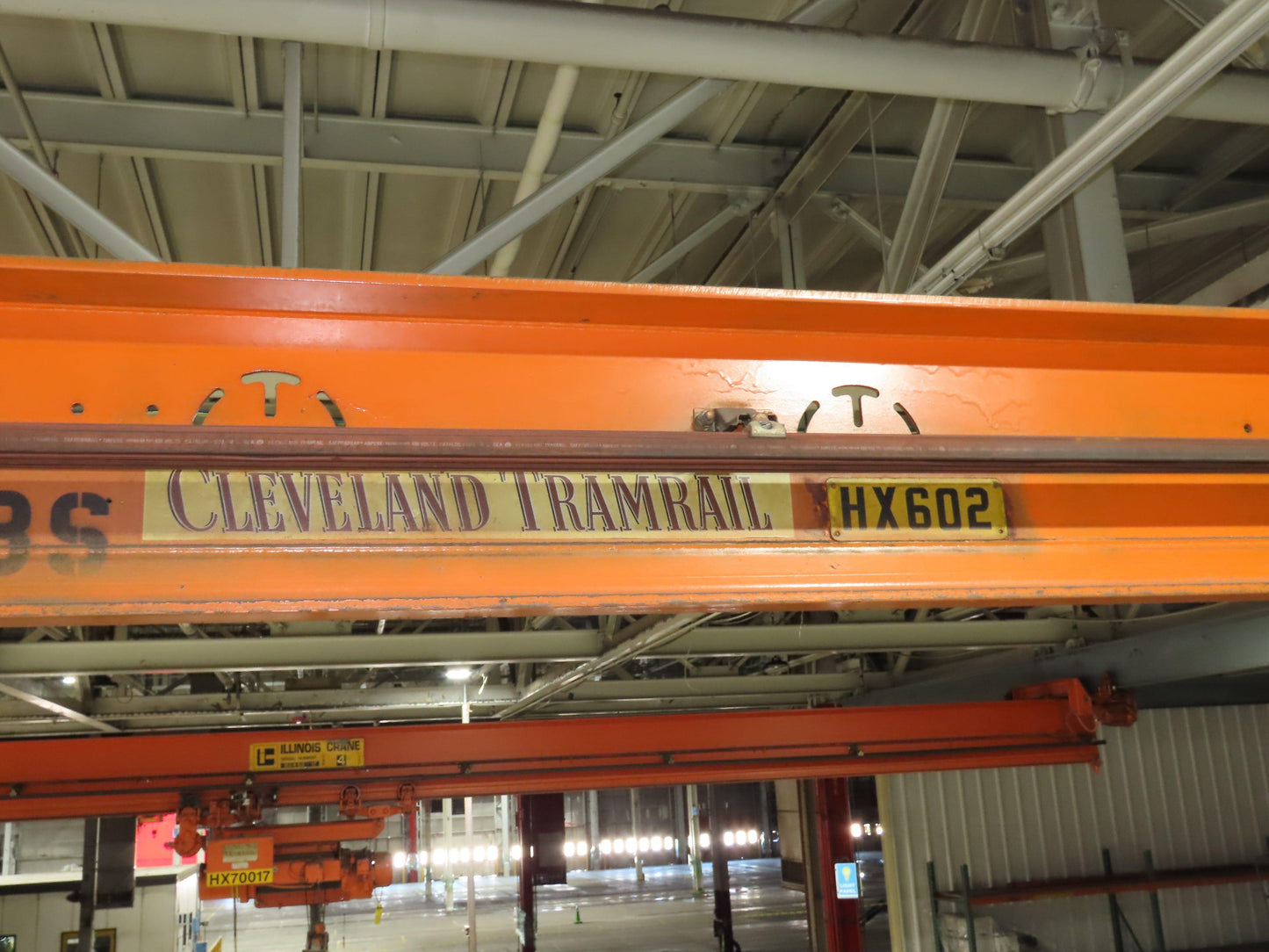 Cleveland Tramrail P&H 1/2 Ton Single Girder Underhung Bridge Crane 45' 10" Span