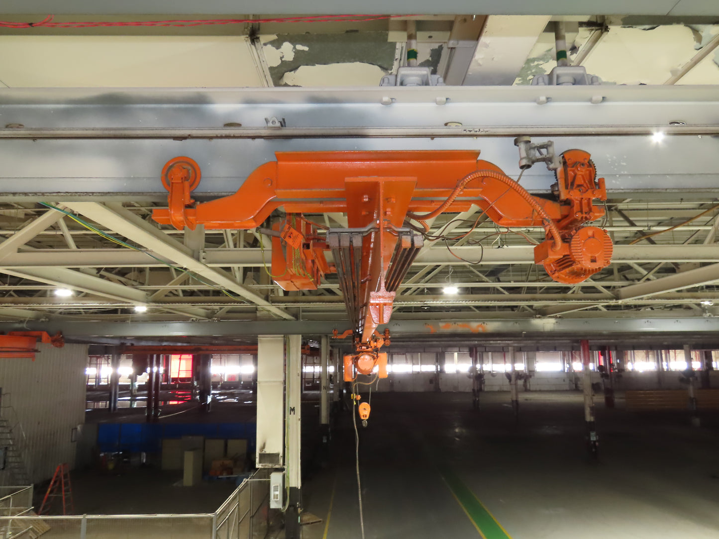 Cleveland Tramrail P&H 1/2 Ton Single Girder Underhung Bridge Crane 45' 10" Span