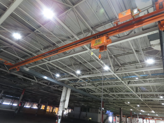 Cleveland Tramrail P&H 1/2 Ton Single Girder Underhung Bridge Crane 45' 10" Span