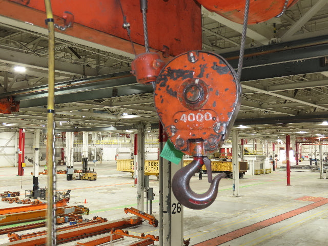 Cleveland Tramrail P&H 2 Ton Single Girder Underhung Bridge Crane 45' 10" Span