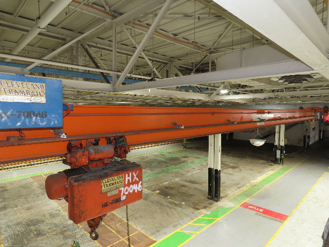 Cleveland Tramrail P&H 2 Ton Single Girder Underhung Bridge Crane 45' 10" Span