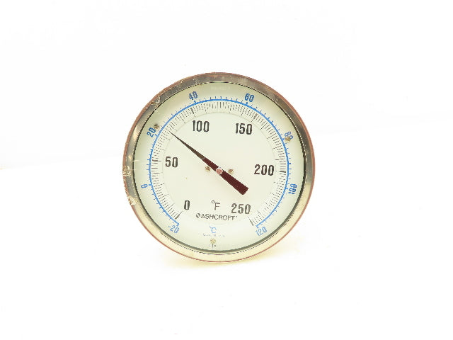 Ashcroft Dial Thermometer 0-250°F 5" Gauge 6" Stem Adjustable