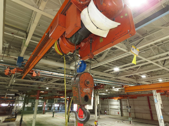 Cleveland Tramrail P&H 3 Ton Single Girder Underhung Bridge Crane 45' 10" Span