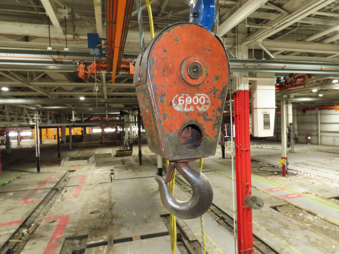 Cleveland Tramrail P&H 3 Ton Single Girder Underhung Bridge Crane 45' 10" Span