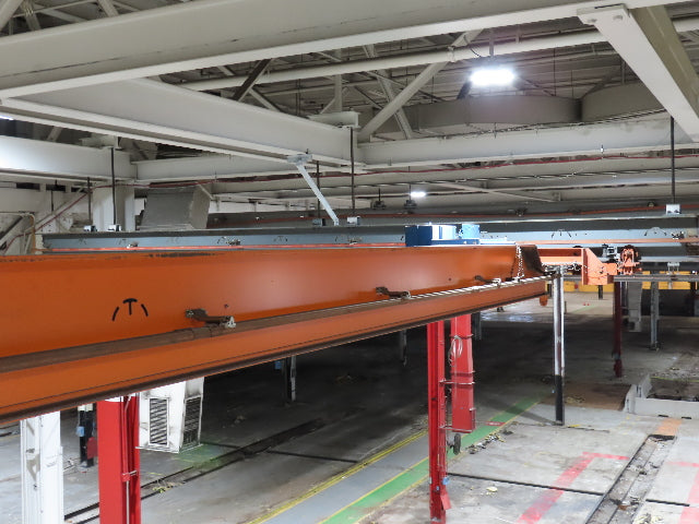 Cleveland Tramrail P&H 3 Ton Single Girder Underhung Bridge Crane 45' 10" Span