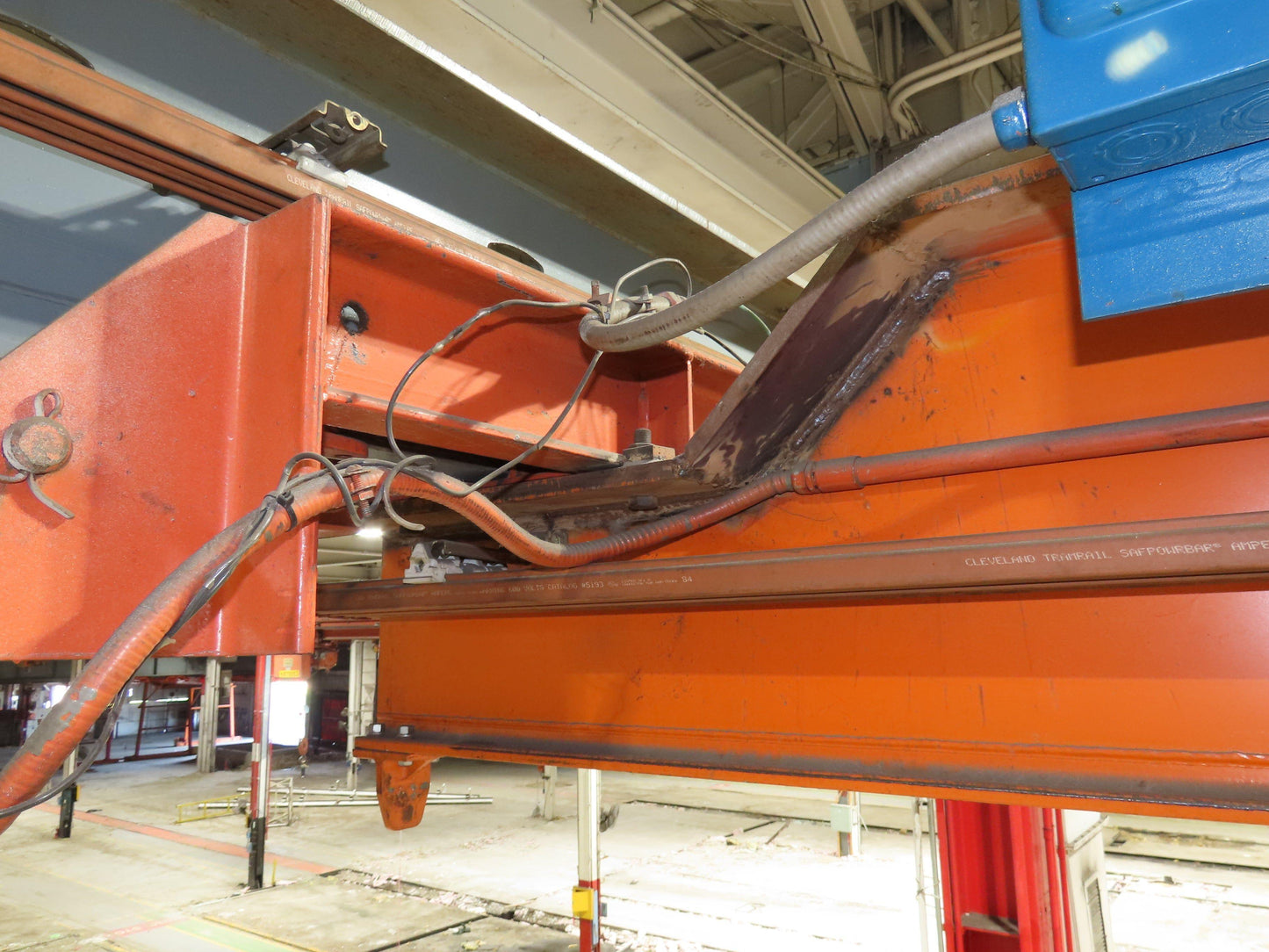 Cleveland Tramrail P&H 3 Ton Single Girder Underhung Bridge Crane 45' 10" Span