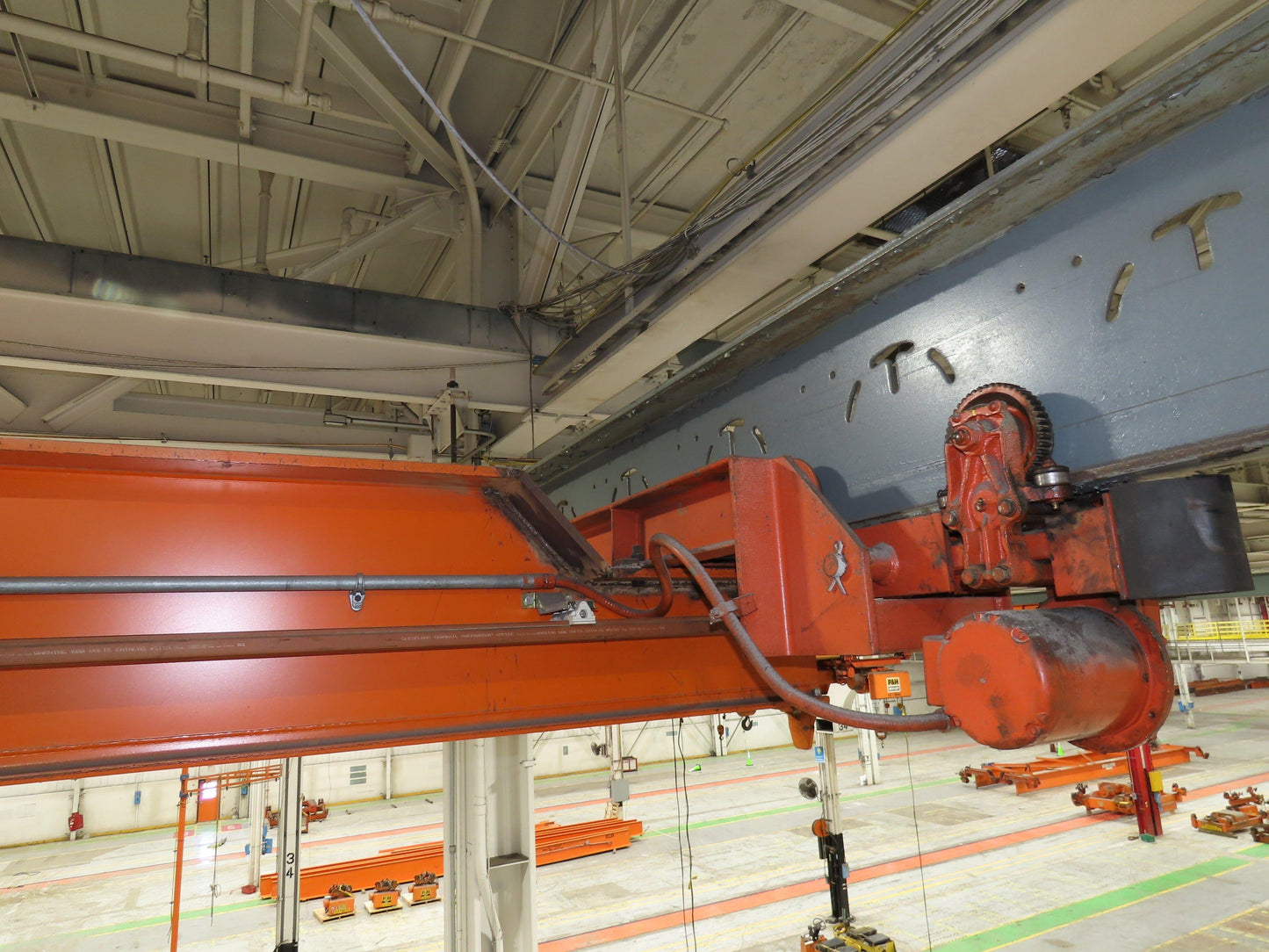 Cleveland Tramrail P&H 3 Ton Single Girder Underhung Bridge Crane 45' 10" Span