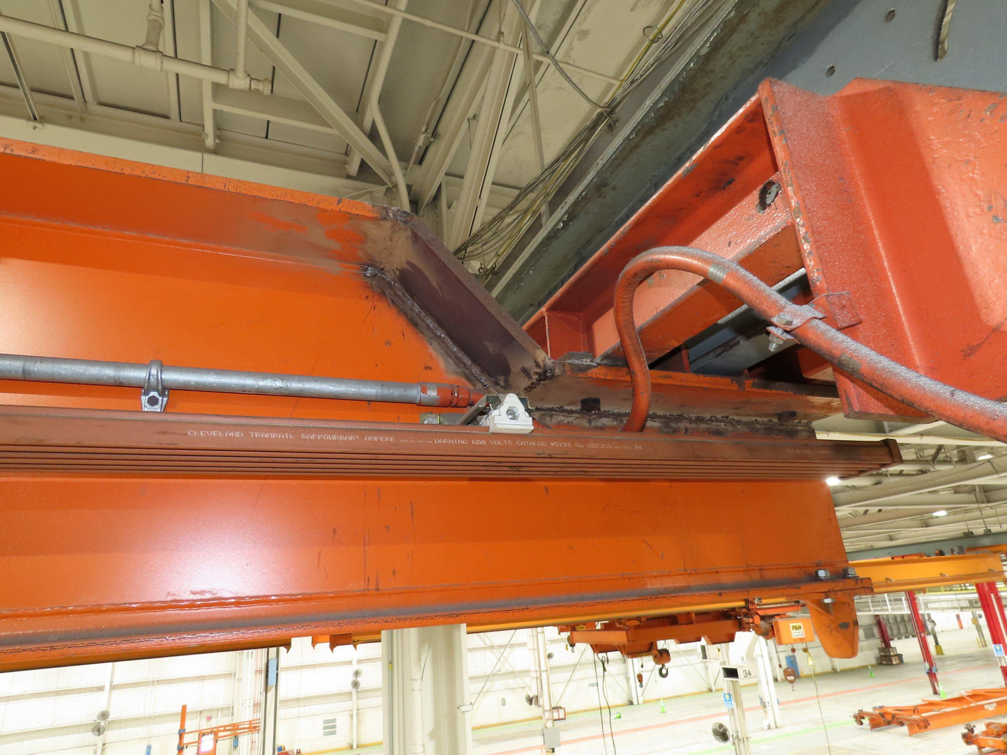 Cleveland Tramrail P&H 3 Ton Single Girder Underhung Bridge Crane 45' 10" Span