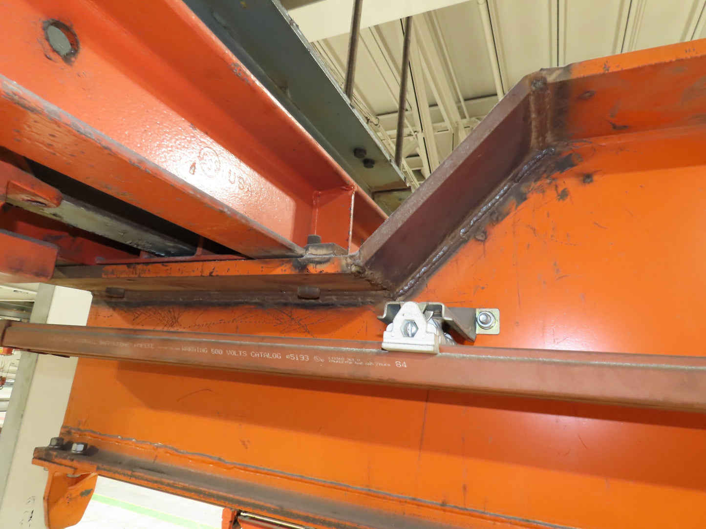 Cleveland Tramrail P&H 3 Ton Single Girder Underhung Bridge Crane 45' 10" Span
