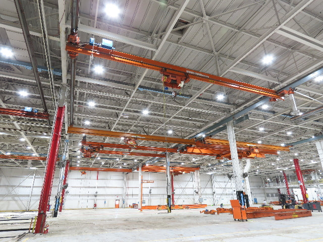 Cleveland Tramrail P&H 3 Ton Single Girder Underhung Bridge Crane 45' 10" Span