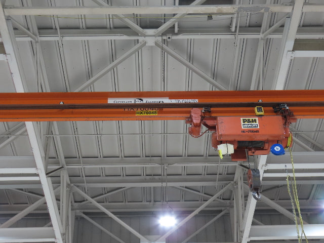 Cleveland Tramrail P&H 3 Ton Single Girder Underhung Bridge Crane 45' 10" Span