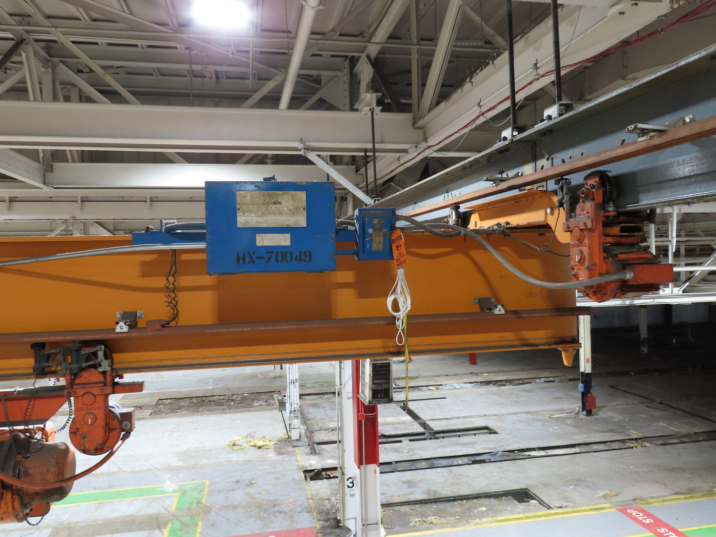 Cleveland Tramrail P&H 2 Ton Single Girder Underhung Bridge Crane 45' 10" Span