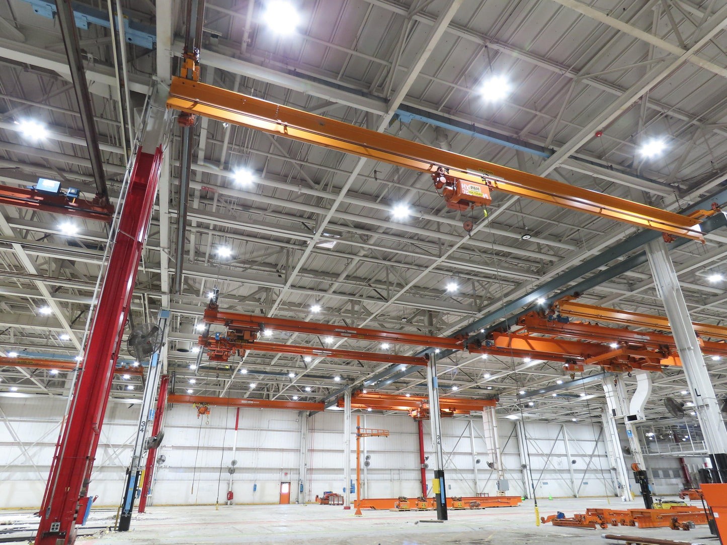 Cleveland Tramrail P&H 2 Ton Single Girder Underhung Bridge Crane 45' 10" Span