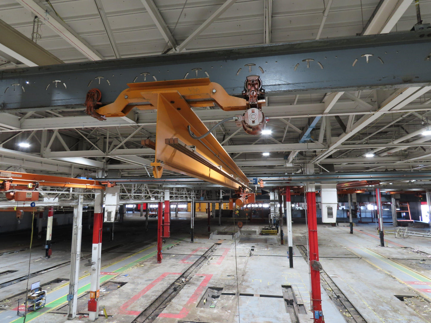 Cleveland Tramrail P&H 2 Ton Single Girder Underhung Bridge Crane 45' 10" Span