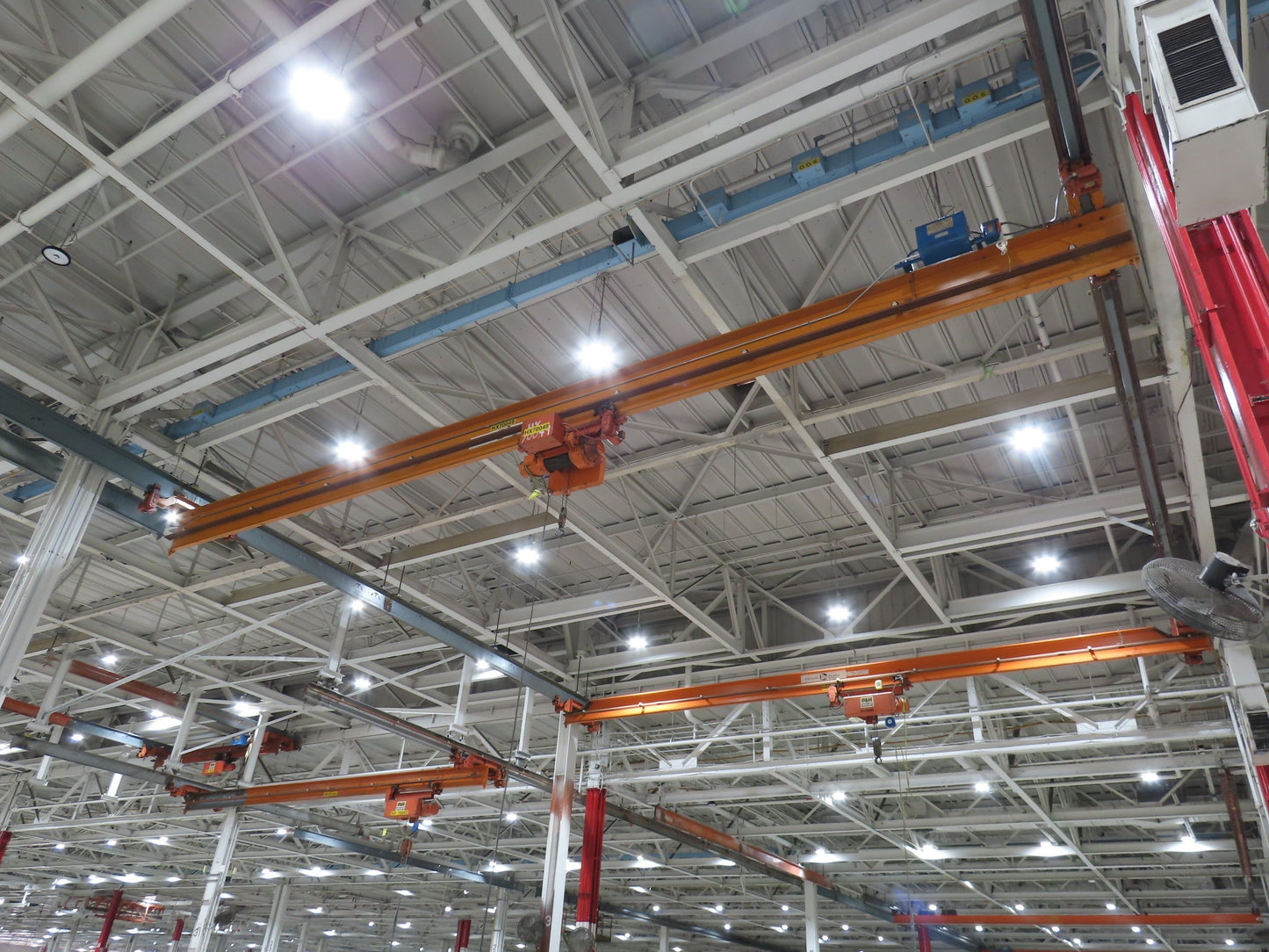 Cleveland Tramrail P&H 2 Ton Single Girder Underhung Bridge Crane 45' 10" Span
