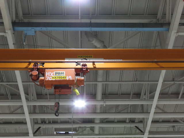 Cleveland Tramrail P&H 2 Ton Single Girder Underhung Bridge Crane 45' 10" Span