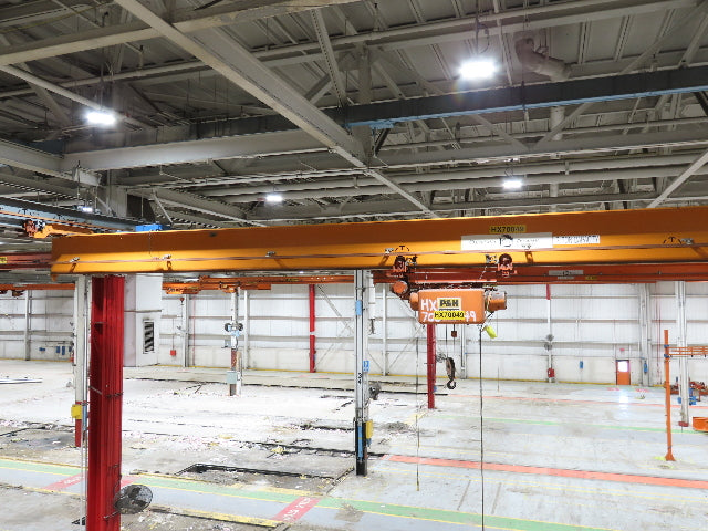 Cleveland Tramrail P&H 2 Ton Single Girder Underhung Bridge Crane 45' 10" Span