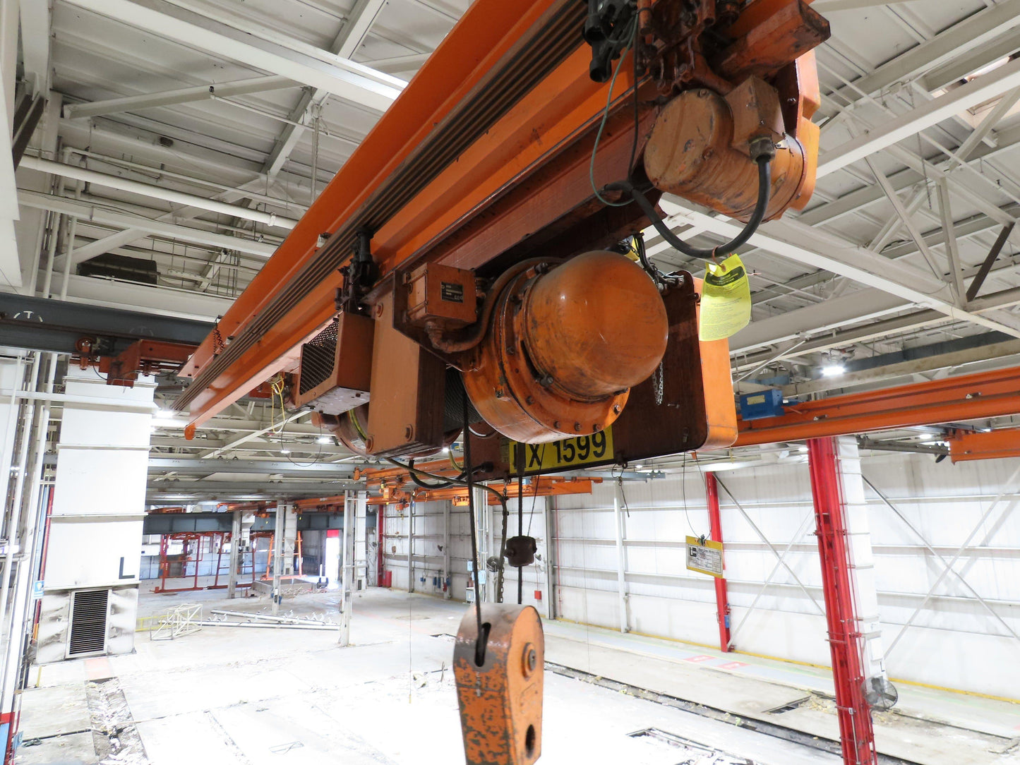 Cleveland Tramrail P&H 3 Ton Single Girder Underhung Bridge Crane 41' Span