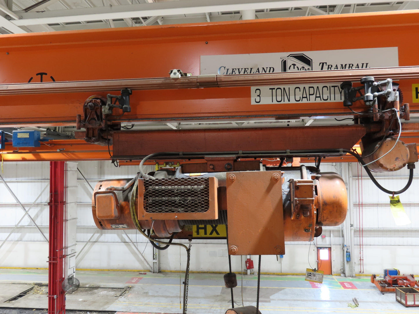 Cleveland Tramrail P&H 3 Ton Single Girder Underhung Bridge Crane 41' Span