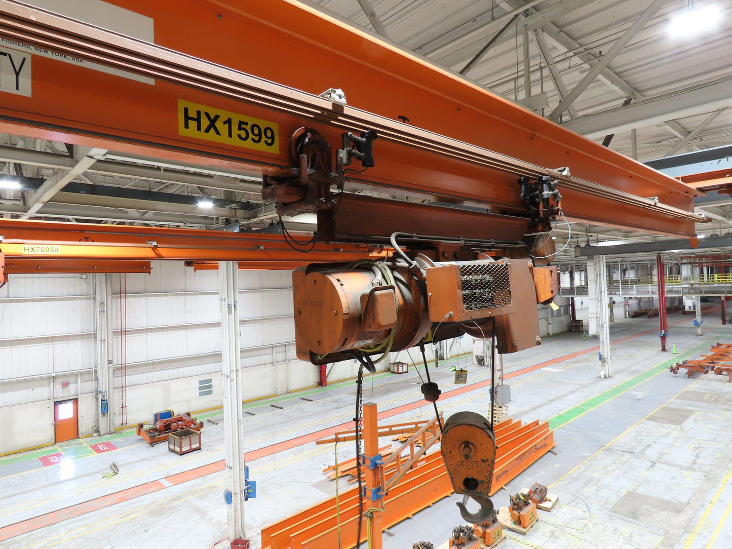 Cleveland Tramrail P&H 3 Ton Single Girder Underhung Bridge Crane 41' Span