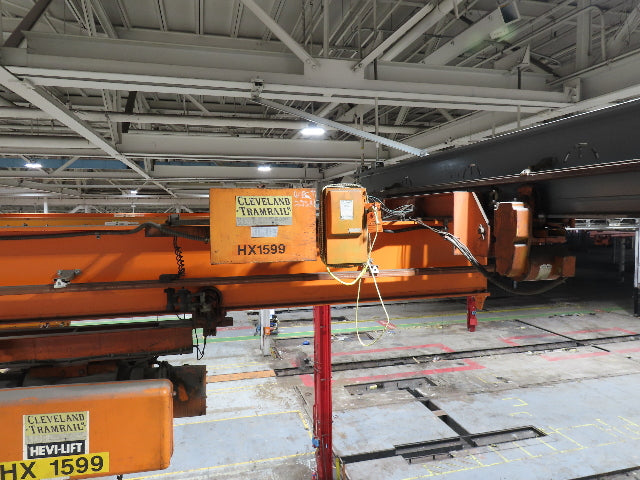 Cleveland Tramrail P&H 3 Ton Single Girder Underhung Bridge Crane 41' Span