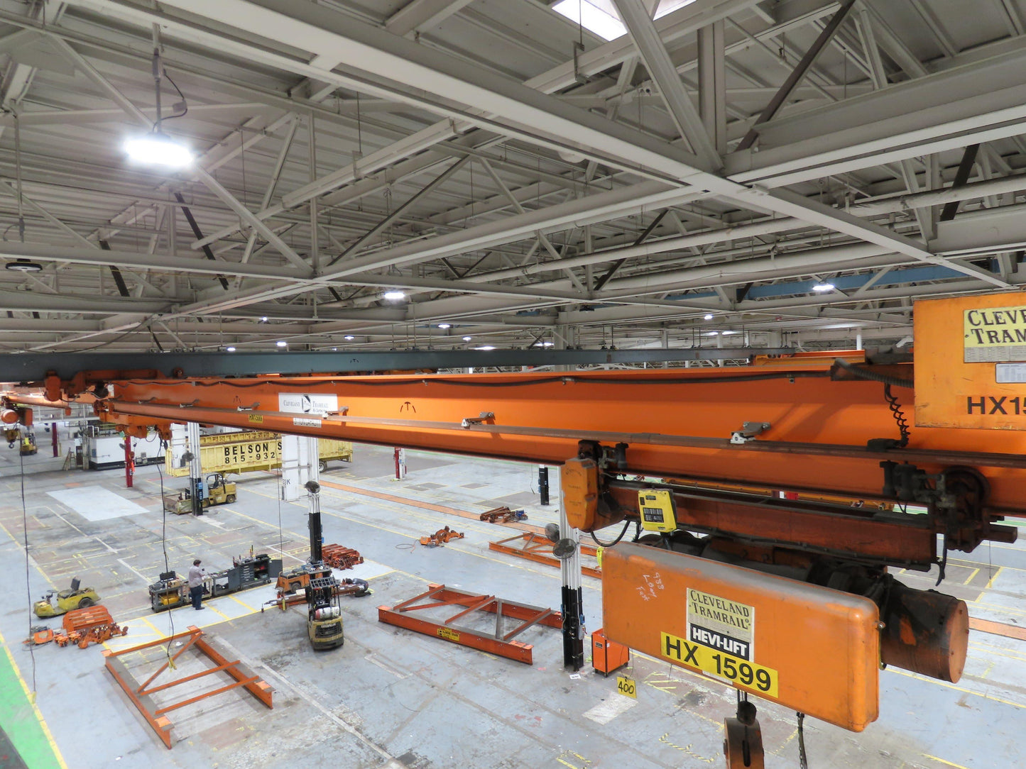 Cleveland Tramrail P&H 3 Ton Single Girder Underhung Bridge Crane 41' Span