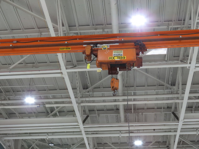 Cleveland Tramrail P&H 3 Ton Single Girder Underhung Bridge Crane 41' Span