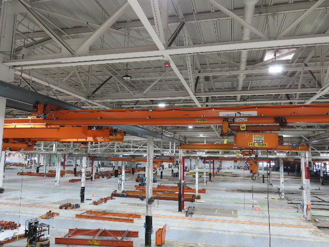 Cleveland Tramrail P&H 3 Ton Single Girder Underhung Bridge Crane 41' Span