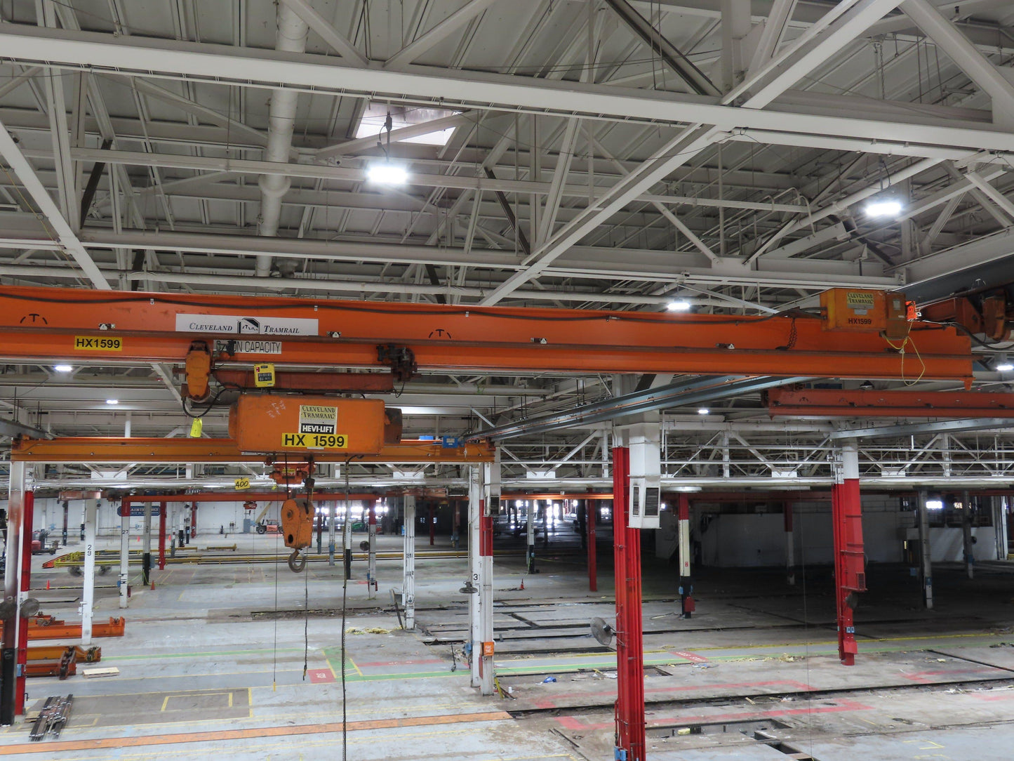 Cleveland Tramrail P&H 3 Ton Single Girder Underhung Bridge Crane 41' Span
