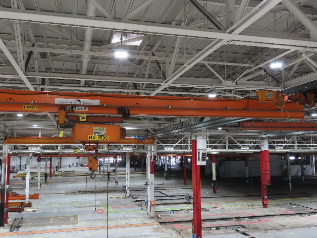 Cleveland Tramrail P&H 3 Ton Single Girder Underhung Bridge Crane 41' Span