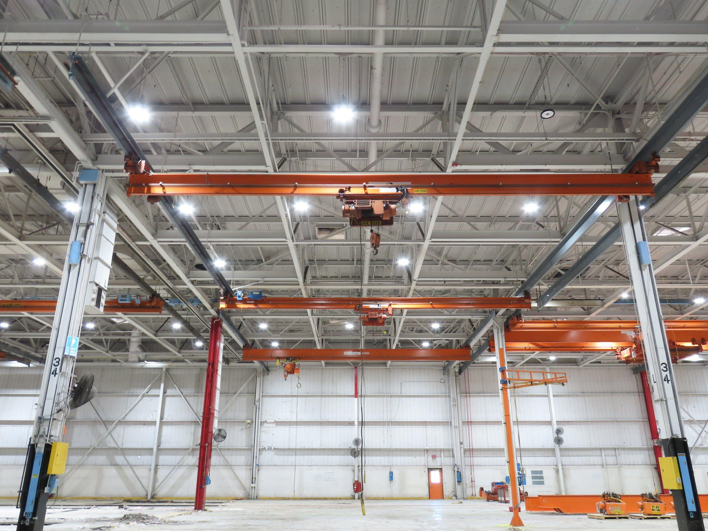 Cleveland Tramrail P&H 3 Ton Single Girder Underhung Bridge Crane 41' Span